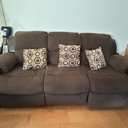 nice sofa with recliner - moving must sell.