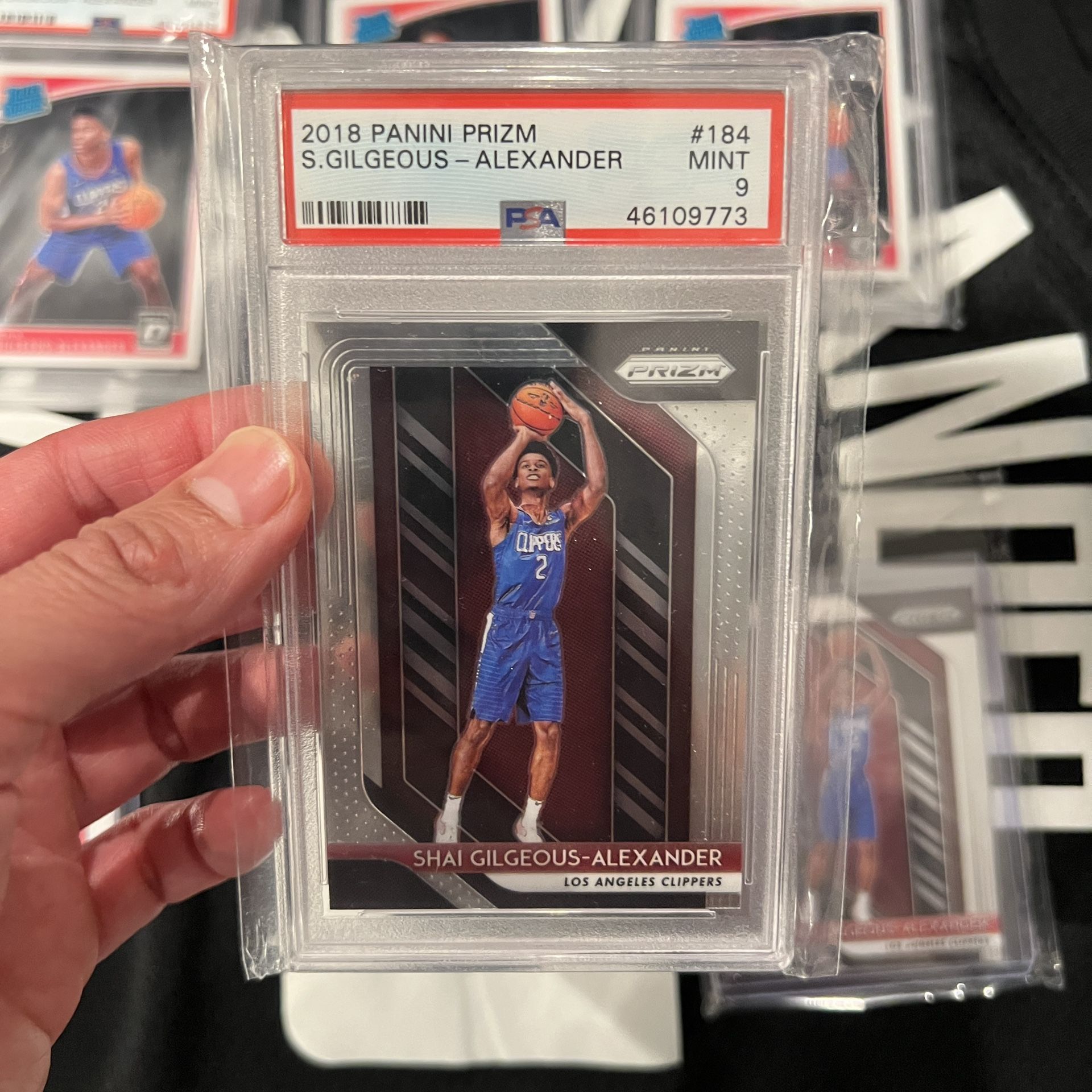 2018-19 Panini Prizm Shai Gilgeous Alexander Basketball Rookie Card #184 Graded PSA 9