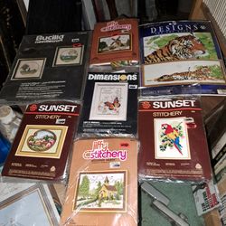 Vintage cross stitch (needle point) 9 kits