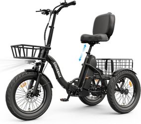 Electric Tricycle for Adults, Folding Trike Bike for Adults | 748.8Wh Removable Battery, Peak 1200W Motor, 18X3.0 Fat Tire, Step-Thru Electric Tricycl
