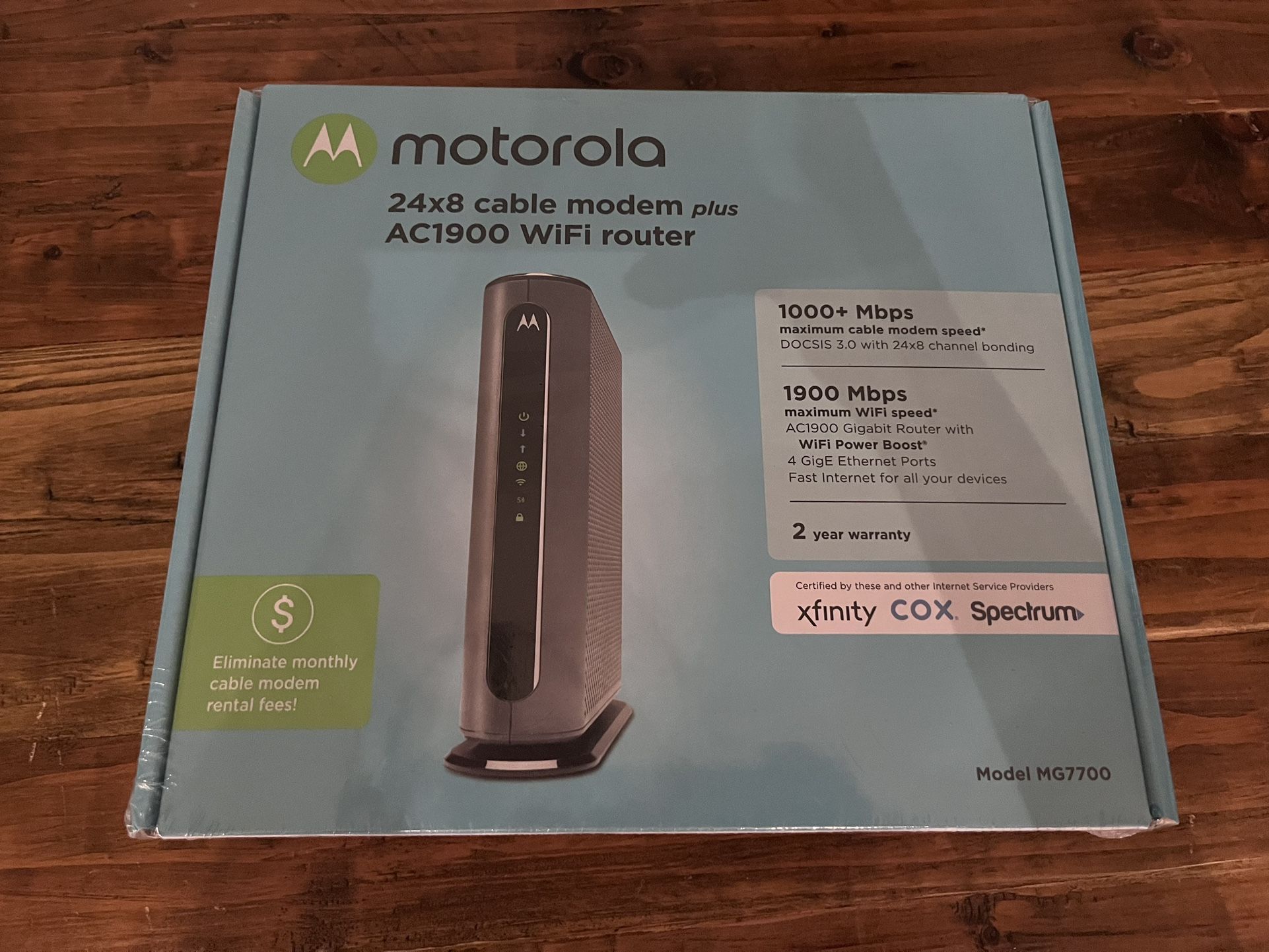 Motorola MG7700 Modem WiFi Router Combo with Power Boost