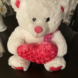 White Bear With Pink Heart 
