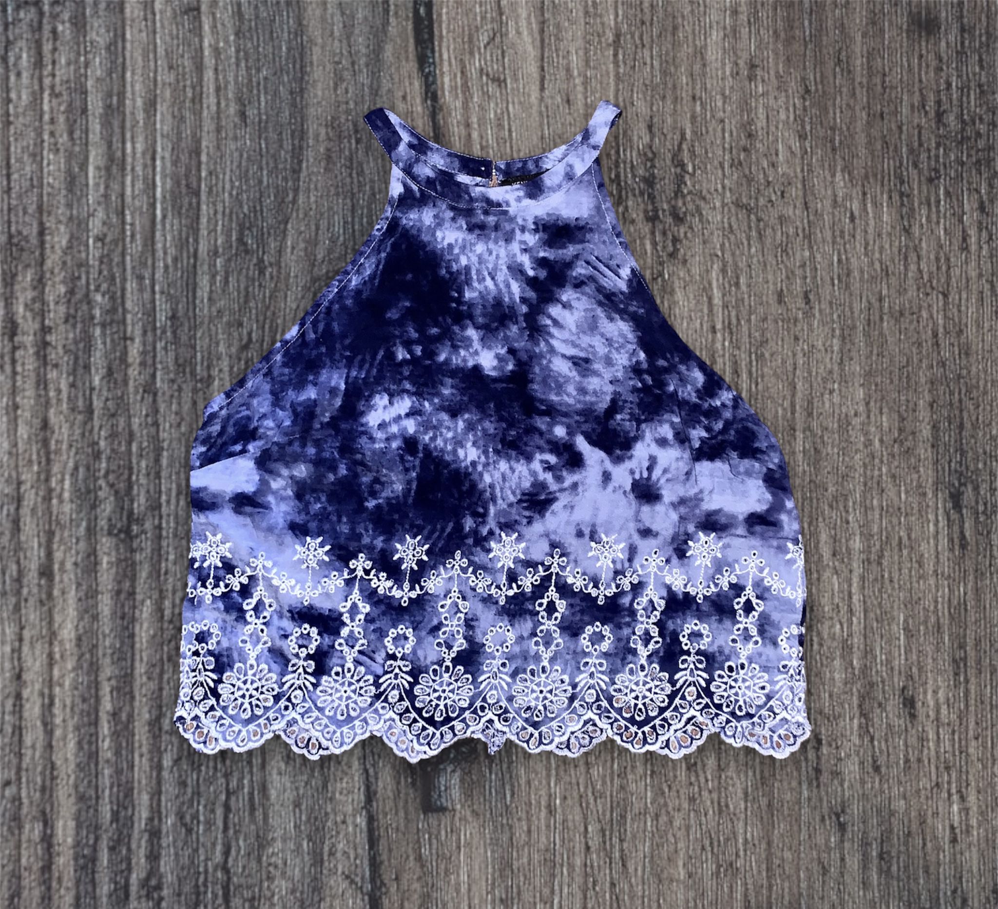Kendal & Kylie Embroidered Tie Dye Top
