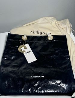 CHILLGASM High-Fashion/Designer Y2K Crinkled Tyvek, Lined Tote/Shoulder Bag