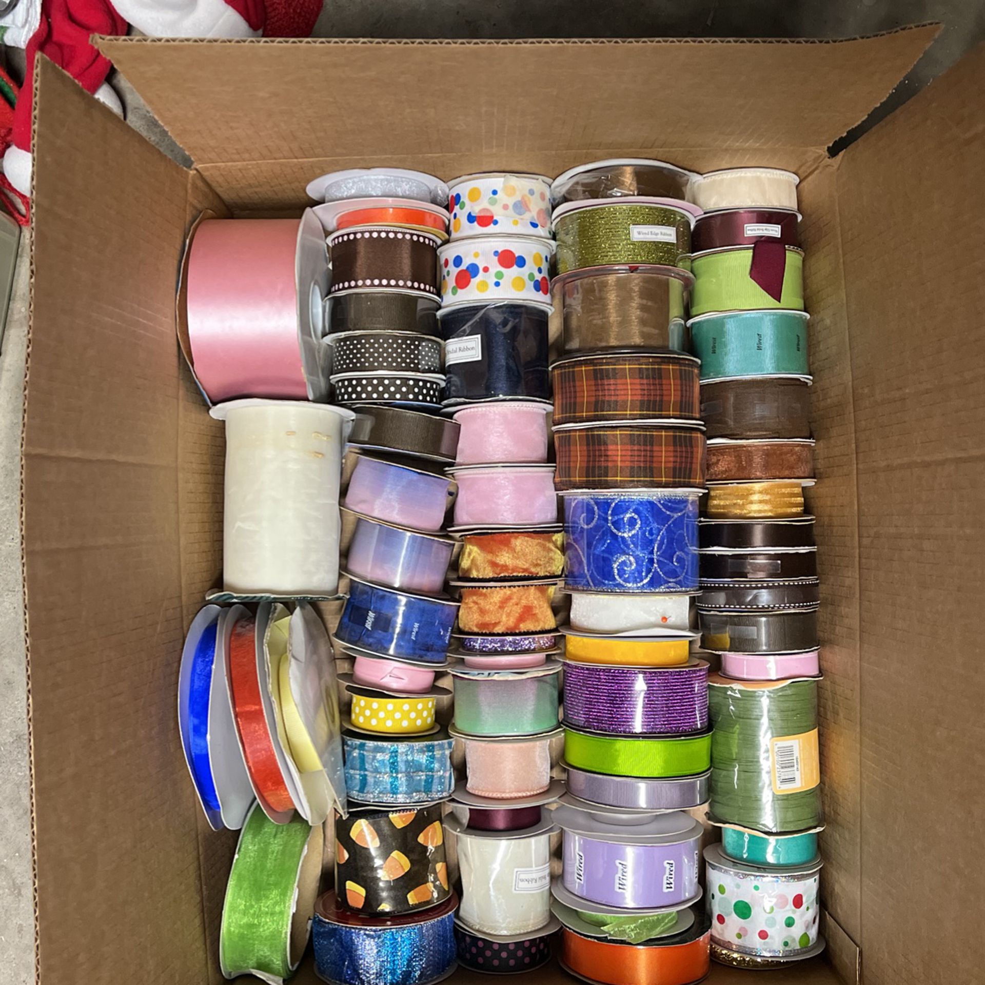 Box of Ribbon - All for $15 - 66 Spools - New & Opened
