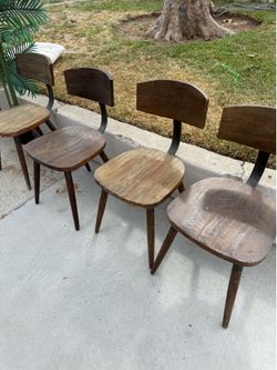 4 wood chairs