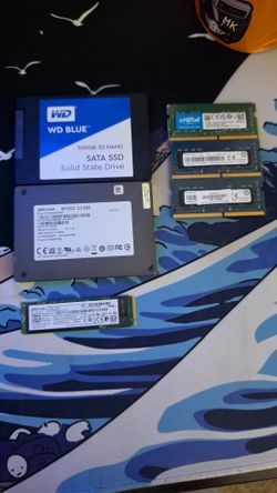 Storage and Sodimm ram (ddr4, sata, M.2, ssd) SEE DESCRIPTION
