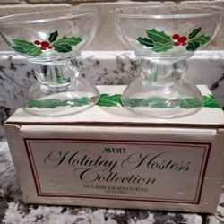 Avon Vintage Holiday Hostess Set, Votive Holders X2