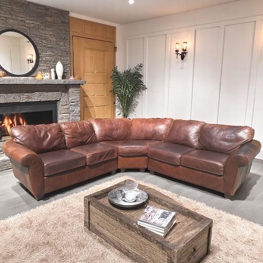 FREE DELIVERY 🚚 Bauhaus Genuine Leather Sectional