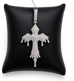 925 Sterling Silver 1.59CT MOISSANITE dripping Cross Men’s Pendant