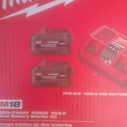 Milwaukee Forge 8.0 Dual Battery Starter Kit W/ Charger Unopened 