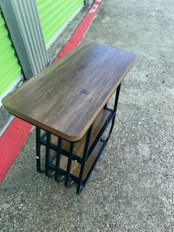 Industrial Wood and Metal Side Table