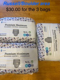 Because Maximum adult diapers disposable Underwear for Men. 60 ct. Russell/Boulder