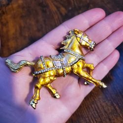 Horse Enameled Trinket Box