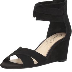 Jessica Simpson Women's CYRENA Wedge Sandal, Black, 9 Medium US