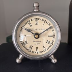 vintage Imperial Clock Works Birmingham metal desk mantle battery operated decor antique