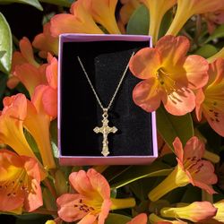 14k Gold-Plated Cross Necklace