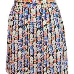 J Crew Mercantile Skirt Women Black Pleated Ditsy Floral Fairy Academia Y2K Sz 4
