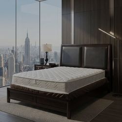 Queen Sleigh Bed With Night Stand And Lamp