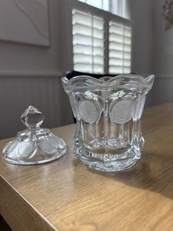 Fostoria Coin Glass Covered Candy Dish