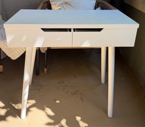 White Vanity Desk with Two Drawers