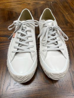 Spingle Move SPM-110 Ivory Leather Sneakers Women's Shoes Size US 8