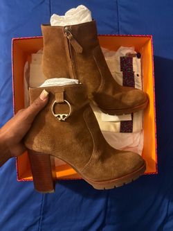 Tory Burch Brown Suede Ankle Boots