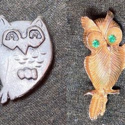 Owl Brooches - Vintage