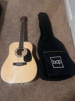 41in Full Size Beginner All Wood Acoustic Guitar Starter Set