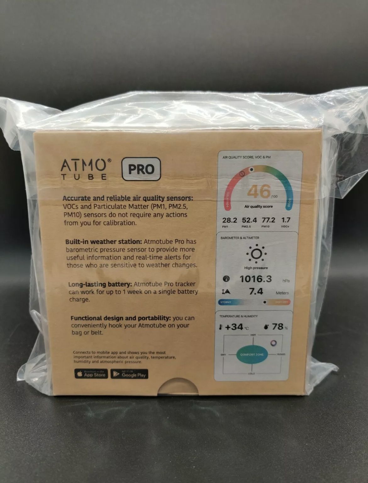 Atmotube Pro Portable Air quality Monitor/crypto Miner