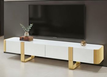 Brand New White & Gold 79'Inch TV Stand
