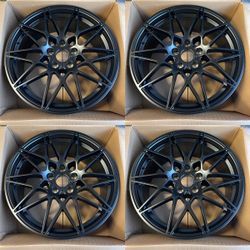 New 19 Inch M-Sport Style Rims Wheels 19x8.5 +35, 19x9.5 +42 (5x120) Black