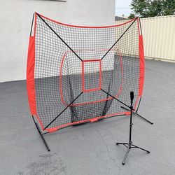 (NEW) $75 Baseball Softball Practice Set (Include 7x7ft Net and Ball Tee) Batting Training 