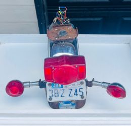 Vintage Motorcycle Tail Light Assembly with Turn Signals: Honda CB750 K7 Four Bracket Tail Light, Rear Turn Signals, License Plate!