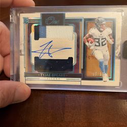 Tyjae Spears Panini One Dual On Card Rookie Auto