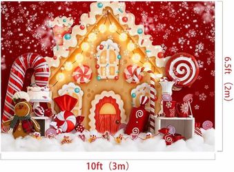 KATE brand happy gingerbread house, photography, backdrop