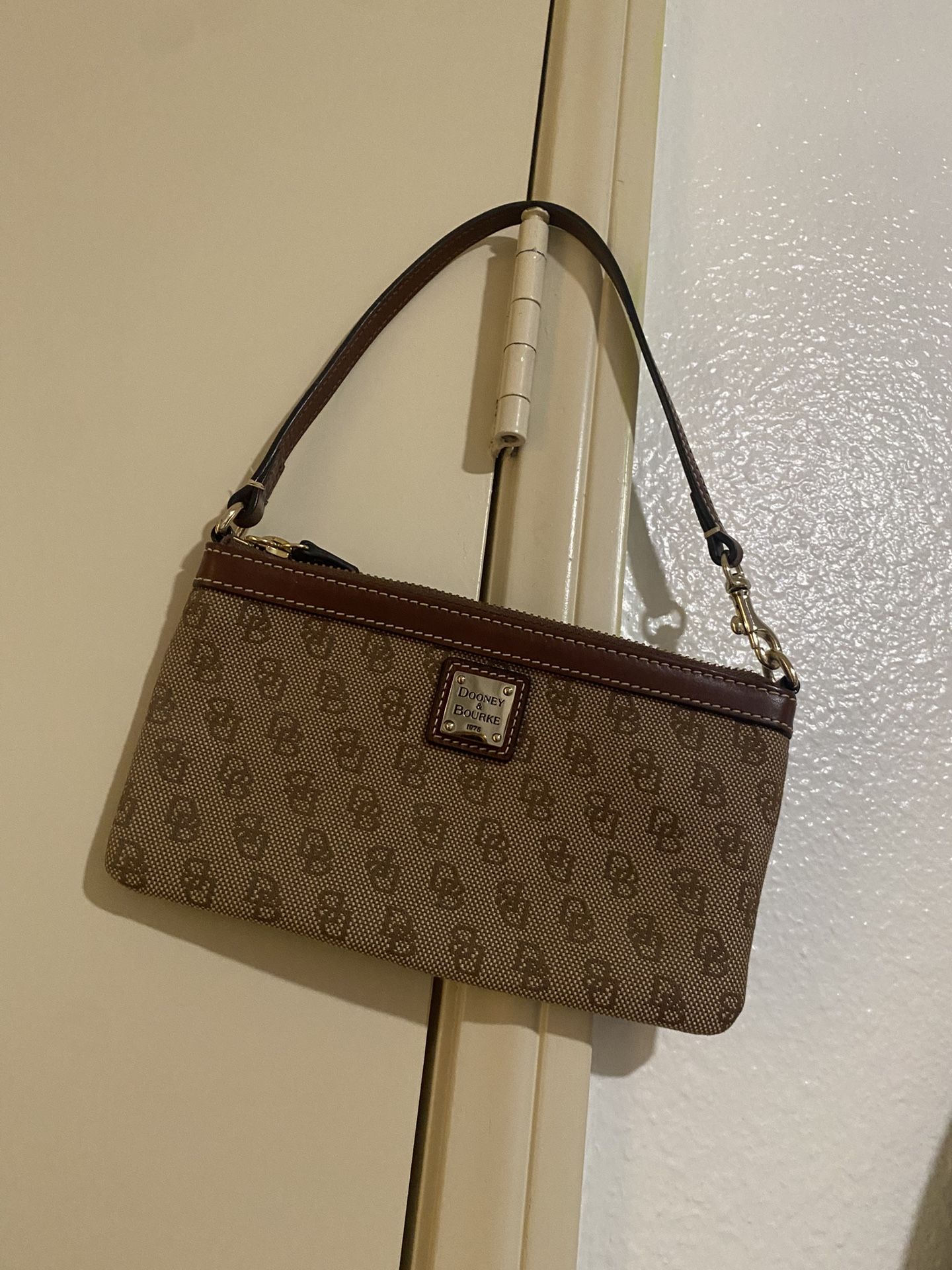 Dooney And Bourke Logo Canvas Wristlet