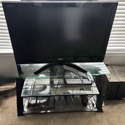 Glass Shelves TV Stand