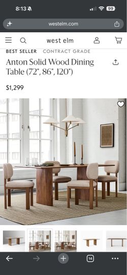 Wood dinning table with bench and 4 chairs