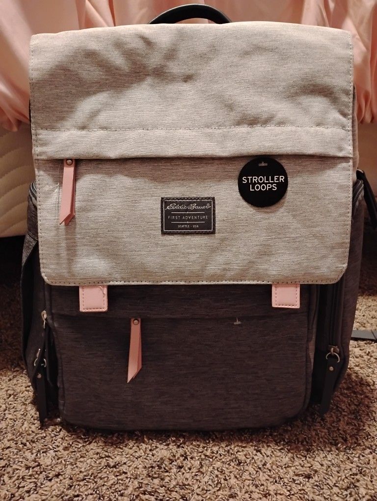 Like New Eddie Bauer Diaper Bag Connects To Stroller