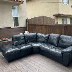 Black Leather Sectionals Sofa