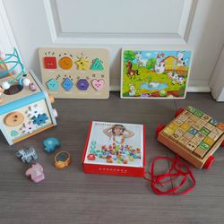 Wooden montessori toy set