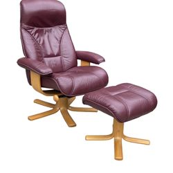 Vintage Mid Century Leather Recliner Chair 