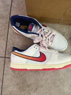 Nike Dunk Low White Red Blue Sneakers