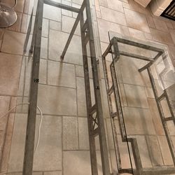 Iron-Wrought Glass Top Coffee Tables (2)