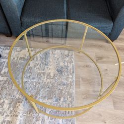 Gold Colored Metal Coffee Table
