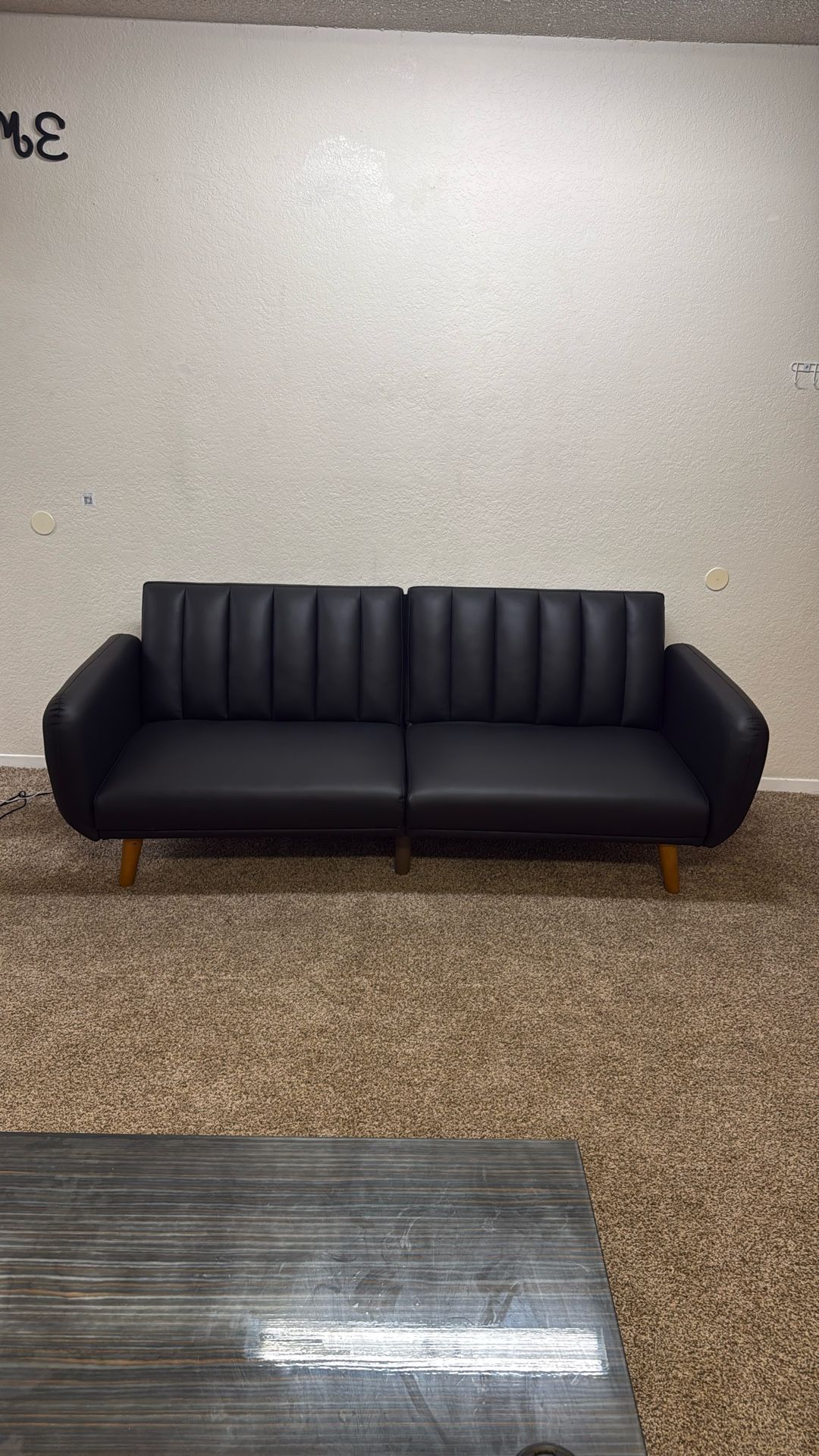 81.5'' Vegan Leather Convertible Sofa / Futon