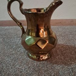 Antique Copper Luster Pitcher 