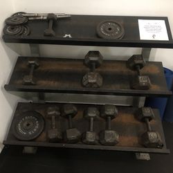 Weights with Rack for sale.