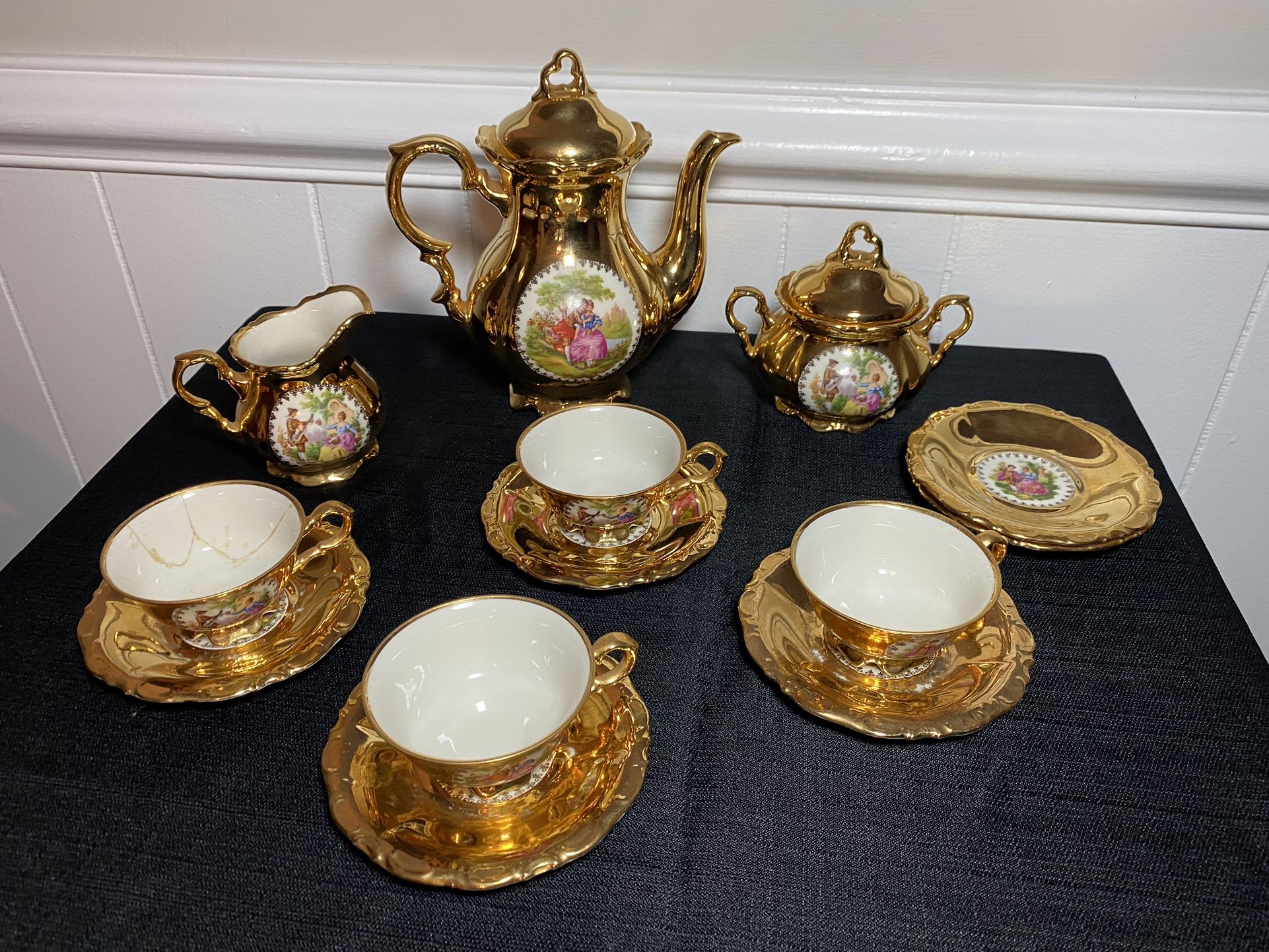 22kt Gold Plated Bavarian Tea Set